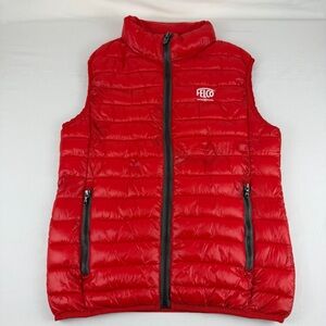 RARE PAYPER Women’s Casual Puffer Down Vest Jacket, Red, Felco Logo, Size Small